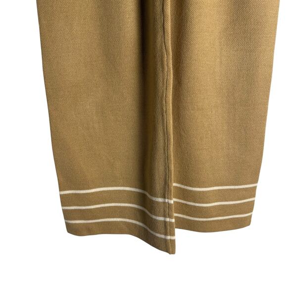 Tuckernuck Olympia Camel Tan Striped Wide Leg Knit Pull-On Ankle Pants Size XS - Picture 4 of 8